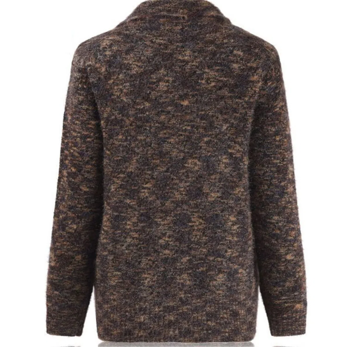 Chaqueta de punto caliente gruesa para mujer Chaqueta de punto de manga larga con un solo pecho, Rojo, 3X-Large