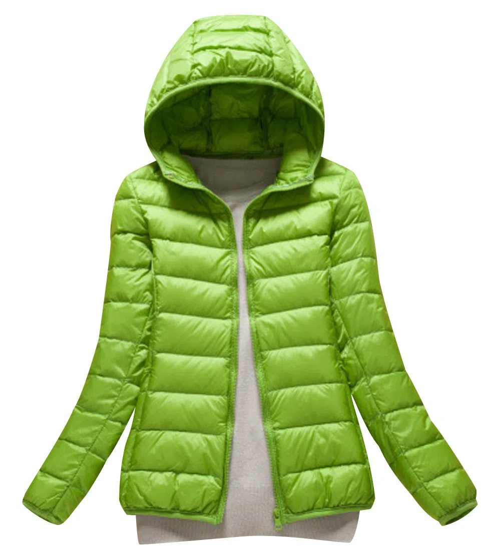 Abrigo Plumas con Capucha Mujer Abrigos Acolchado Plumiferos Ligeros Chaquetas Chaquetones Plumon Anorak Plumifero Corto Cazadoras Chaqueta Acolchada Mujer Plumas Ultralight Invierno Verde XL