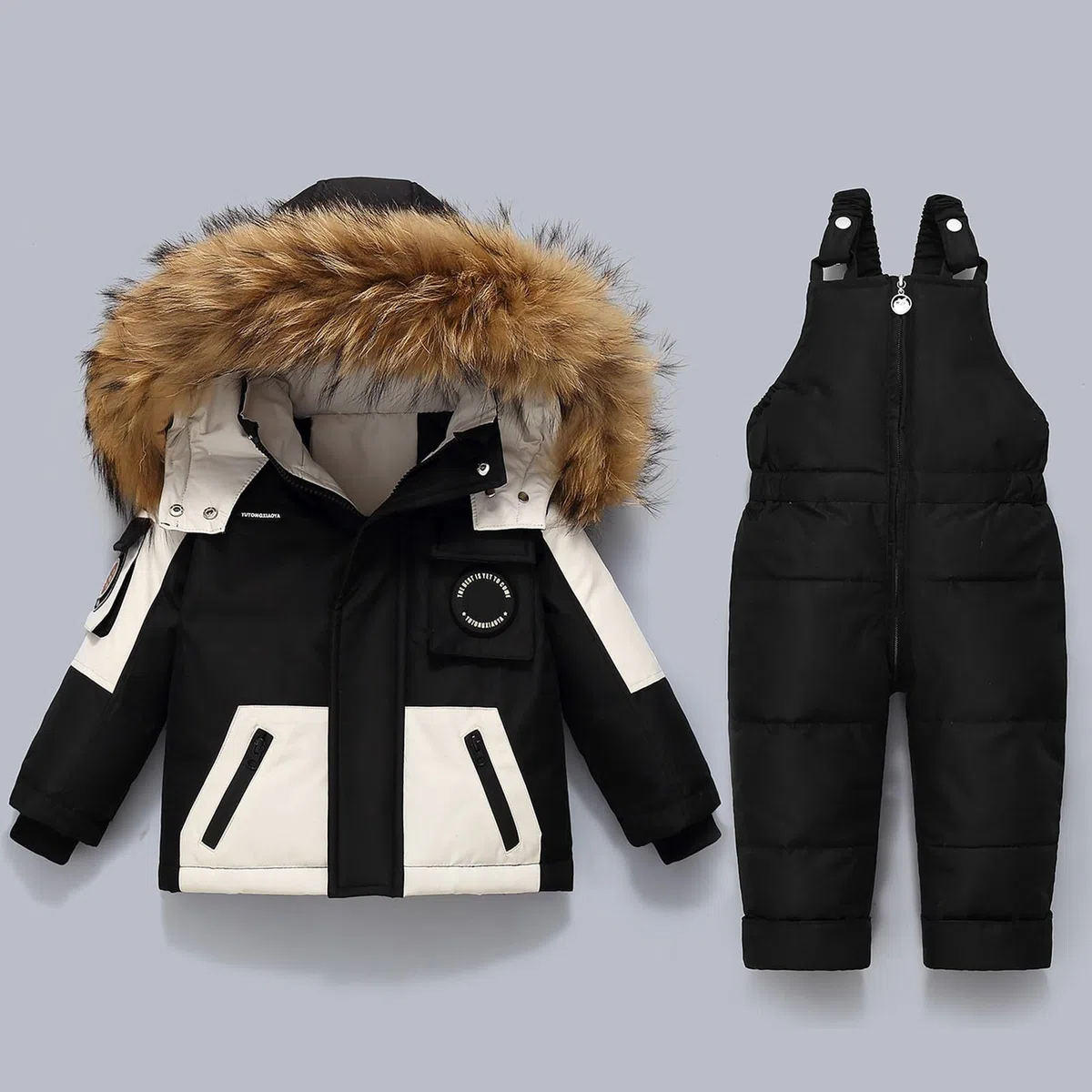 Genérico Mono De Nieve NiñO,Traje De Nieve De Invierno Aislante para NiñAs Mono De Esquí con Peto Y Chaqueta para Jugar Al Aire Libre En Climas FríOs