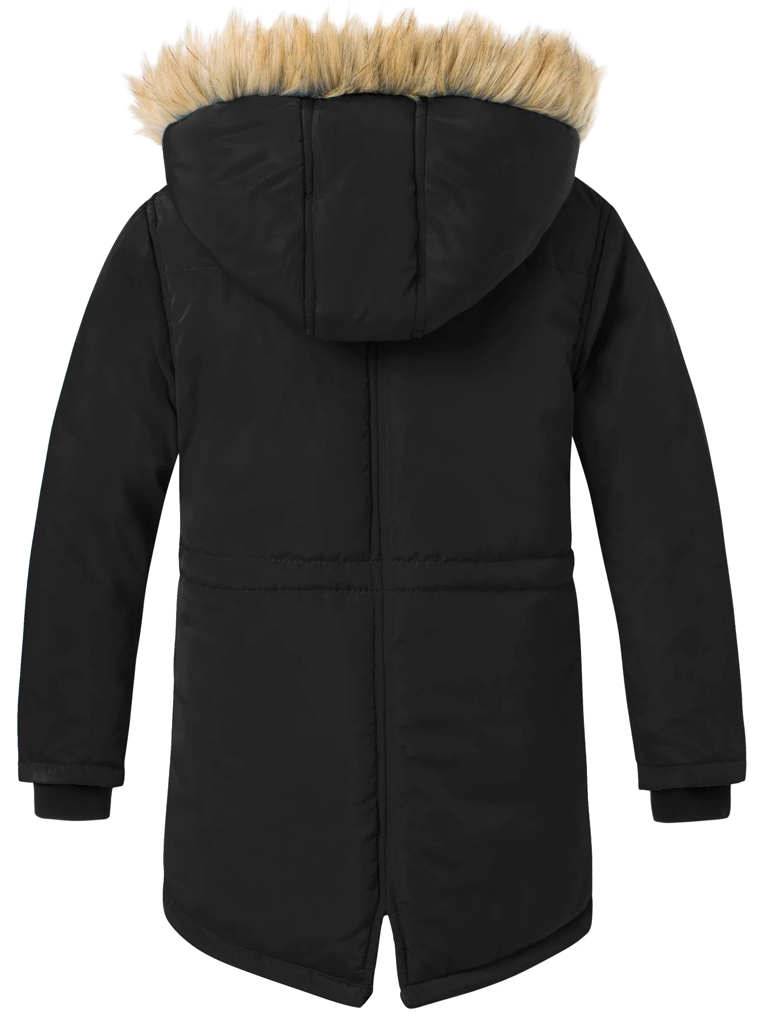 ZSHOW Abrigo Largo de Invierno Chaqueta Gruesa de Algodón Abrigada Forro de Lana al Aire Libre Resistente al Agua Parka con Capucha con Piel Sintética a Prueba de Viento para Niños