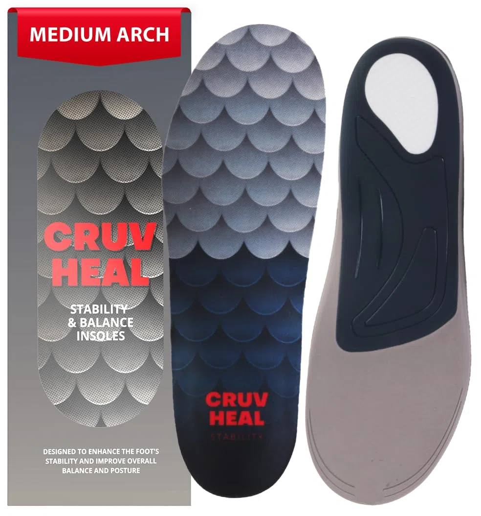 Soporte de arco medio, equilibrio y estabilidad superiores, inserto ortopédico para zapatos, plantillas para hombres y mujeres, mejora la postura y la alineación, eleva tu estabilidad y confianza con