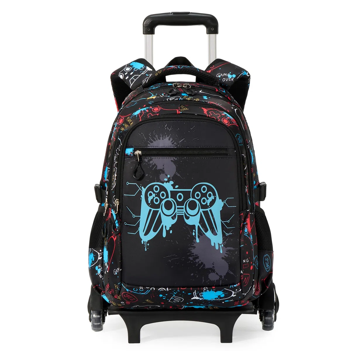 Amythe Mochila Escolar con Ruedas Niños con Bandas Reflectantes, Moda
