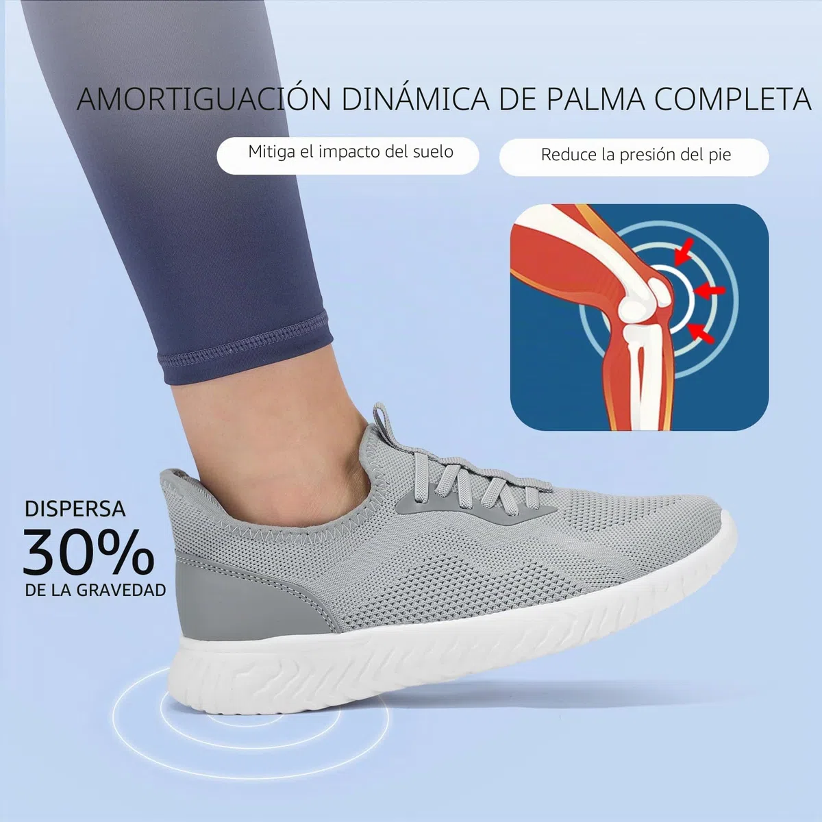 STQ Zapatillas Mujer Deportivas Sin Cordones Malla Transpirable Slip-on Non Slip Ligero Zapatos para Pasear Caminar Correr Andar