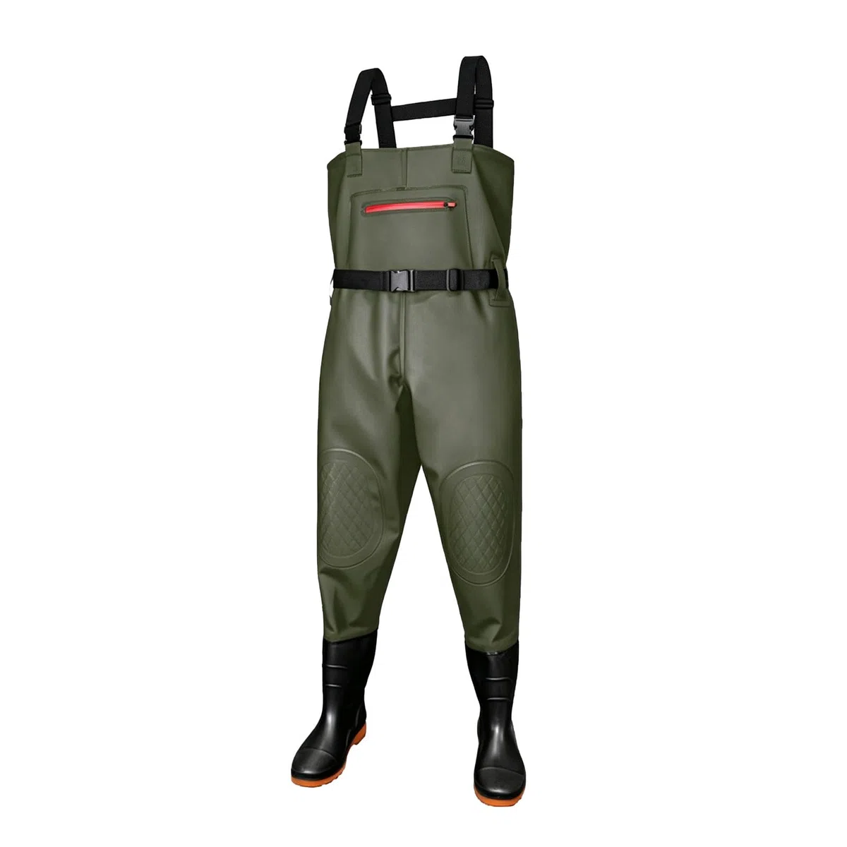 Vadeadores de Pesca para Hombres PVC Vadeadores de Pesca con Correa Ajustable Peso Ligero Rodillera Multicapa Reforzada Tallas 36-47 para Obras de Construcción,Pesca y Granjas