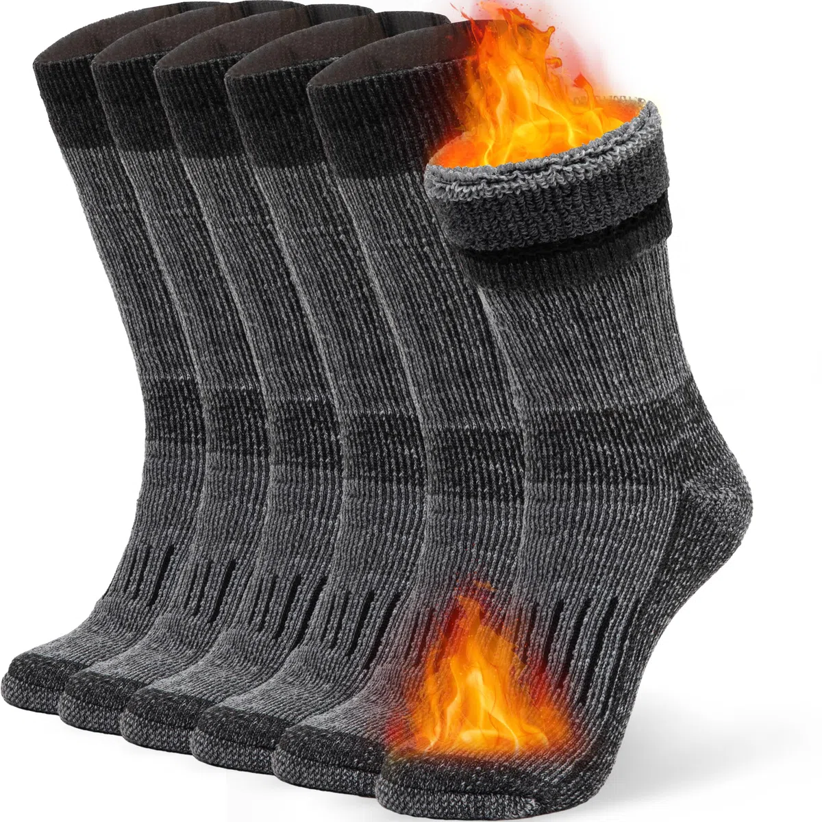 Alvada Calcetines térmicos de lana cálidos para invierno, absorben la humedad y transpirables, cómodos calcetines para botas