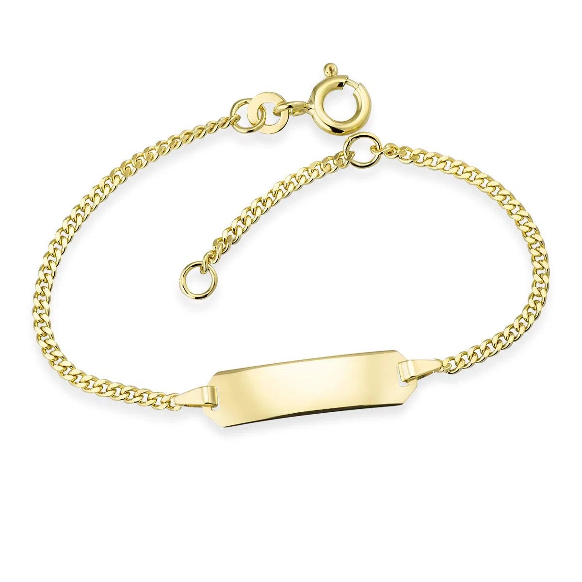 MATERIA by Matthias Wagner Pulsera infantil para bebé con nombre grabado en oro 333, joya infantil, 12 cm, 14 cm, ajustable, GA-8