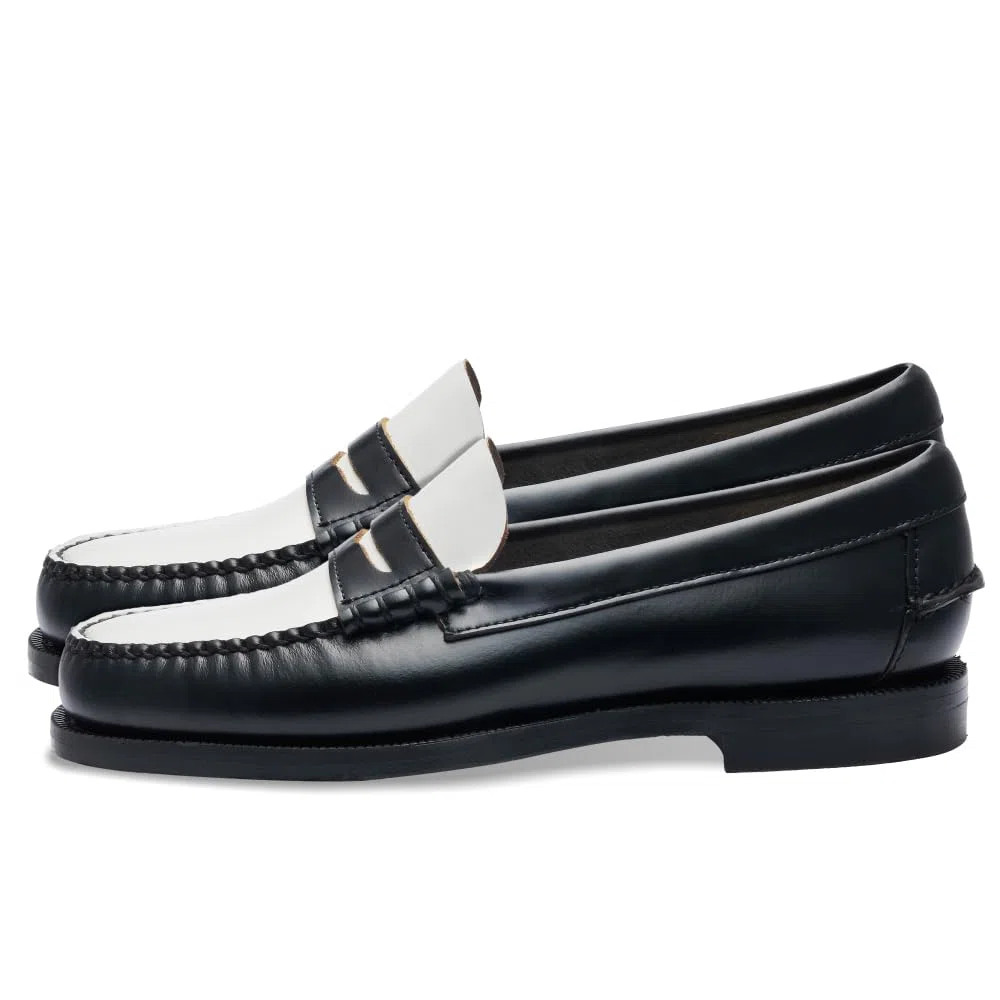 SEBAGO Classic Dan W Mocasín & Zapatos náuticos Mujeres Negro/Blanco Mocasín