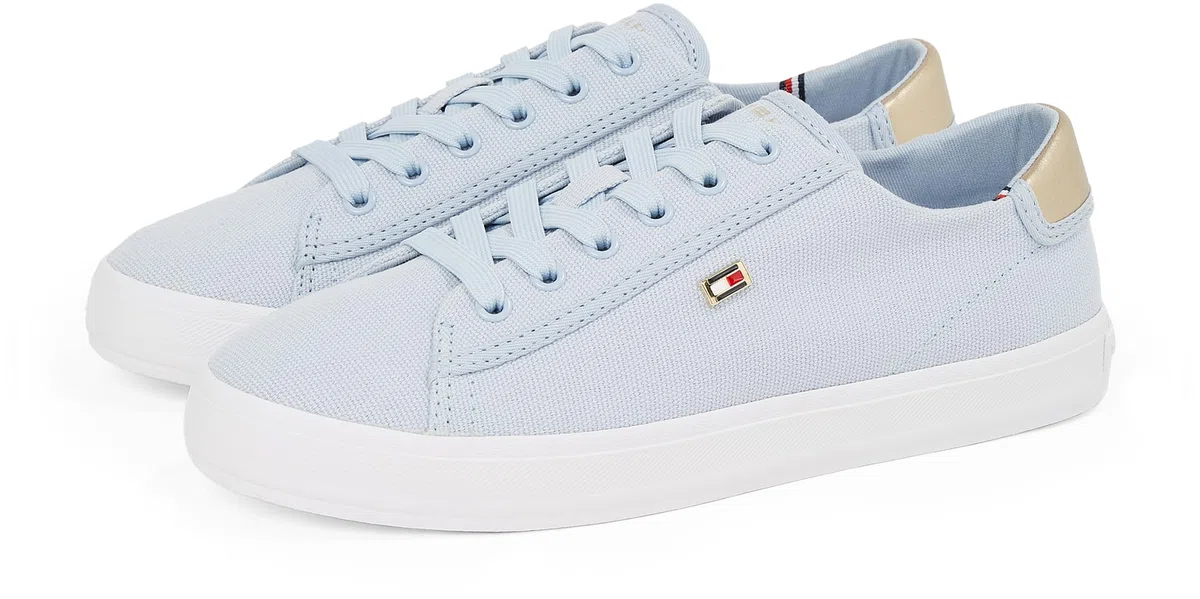 Tommy Hilfiger Sneaker con Suela Vulcanizada Mujer Canvas Lace Up Elegante
