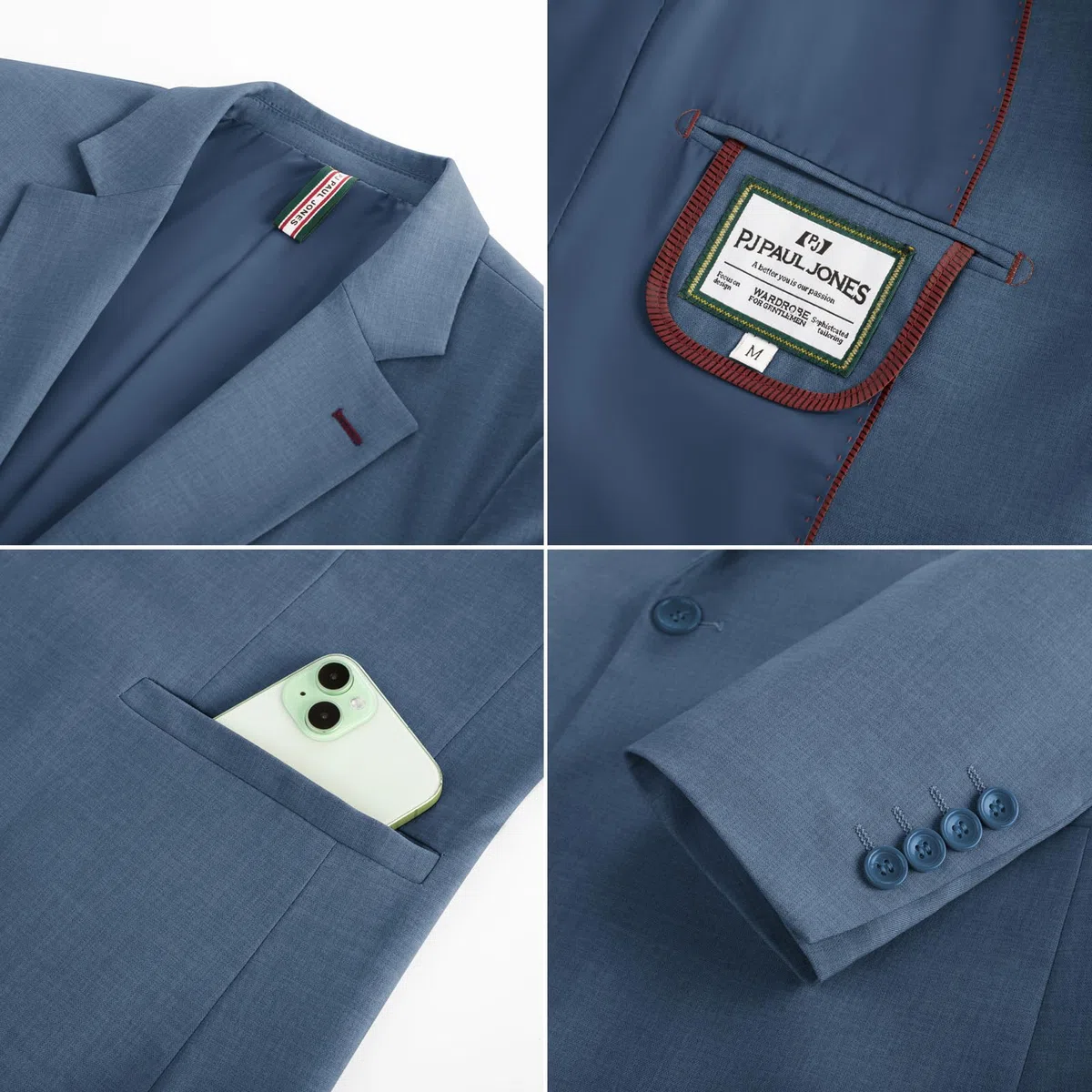 PJ PAUL JONES Blazers - Chaqueta deportiva informal con un botón para hombre