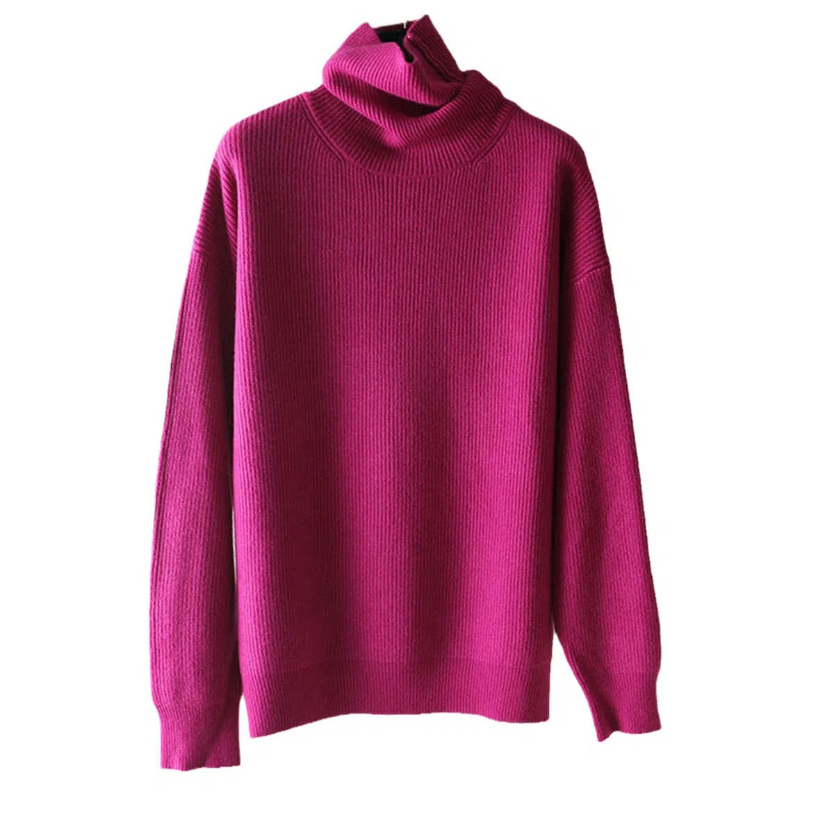 Suéter de lana de las mujeres Otoño Invierno Cálido Cuello de tortuga Casual Suelto Oversize Pullover Top