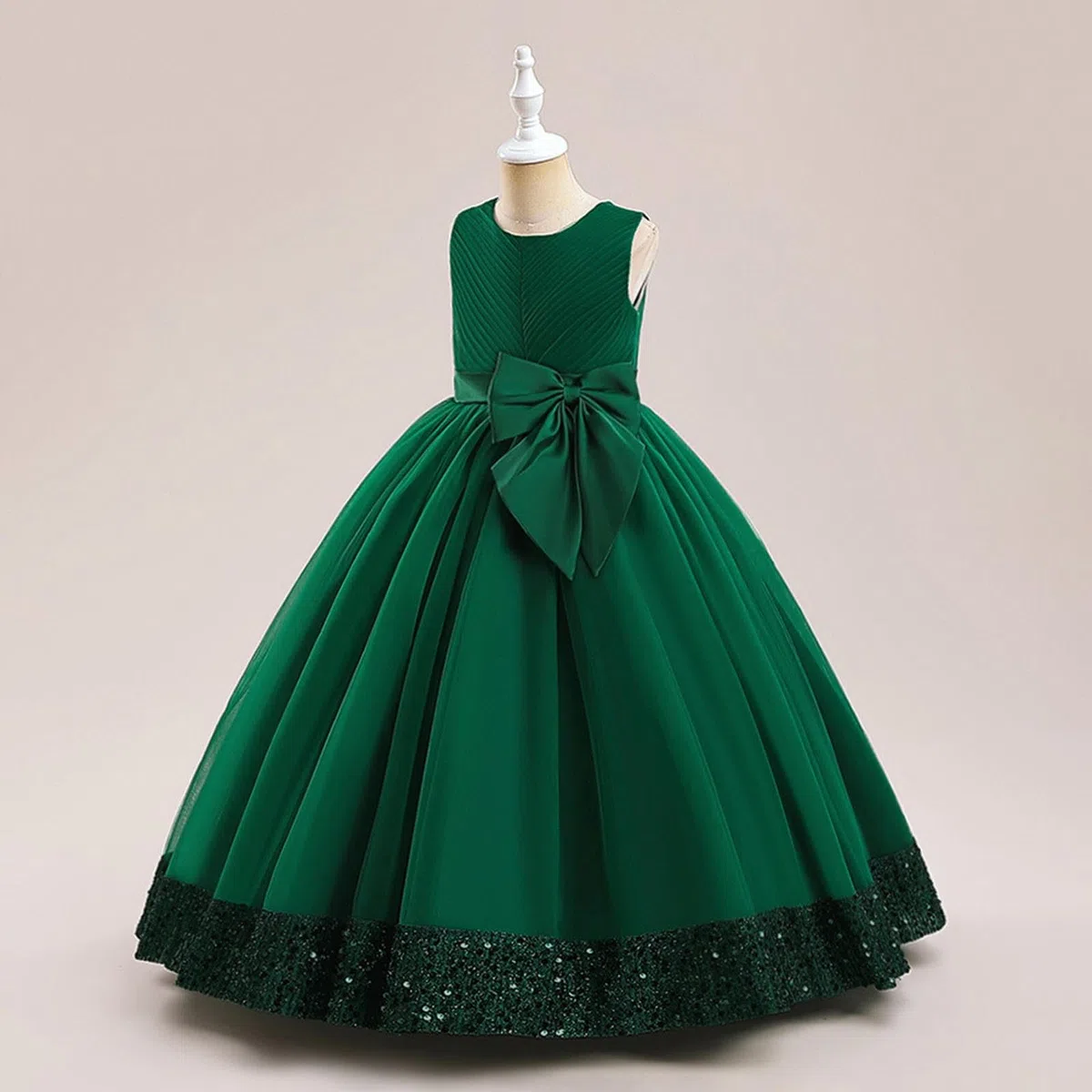 Genérico 2027-Vestido Infantil Lentejuelas Flores Tul Gasa Encaje Princesa Elegante Cómodo Niña Ocasión Especial Cumpleaños Bodas