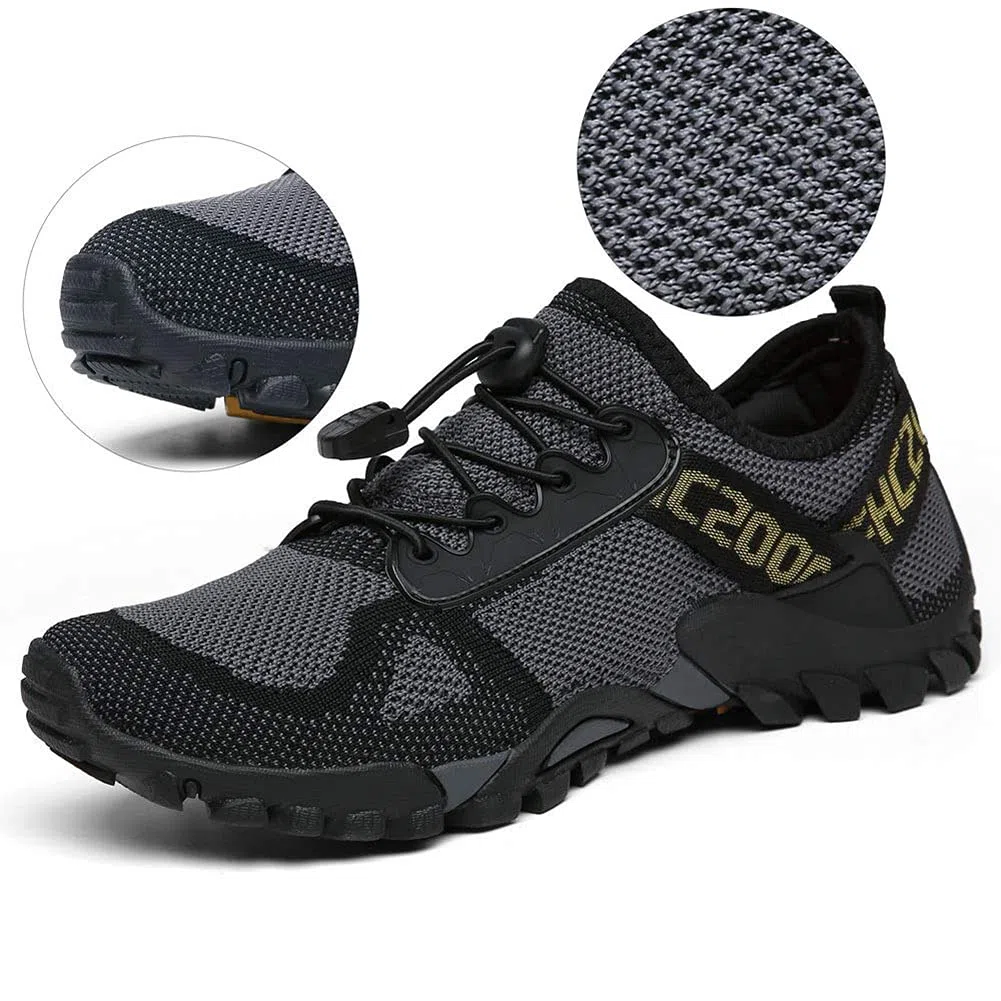ABAO Zapatos de senderismo para hombre y mujer, zapatos deportivos al aire libre, antideslizantes, transpirables, tenis bajos para caminar, senderismo, senderismo, escalada, viajes, ligeros, Gris, 6