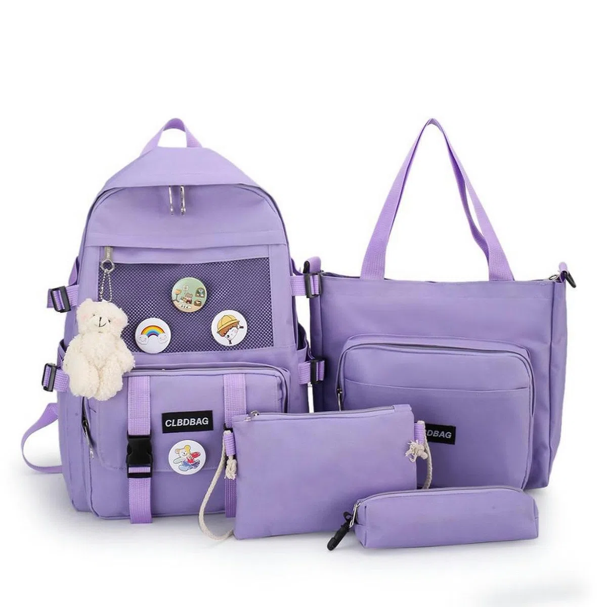 TEidea Mochila Escolar para niños Bolsas Escolares De Lienzo De Estilo Universitario - Set De 4 Piezas para Adolescentes Y Mujeres