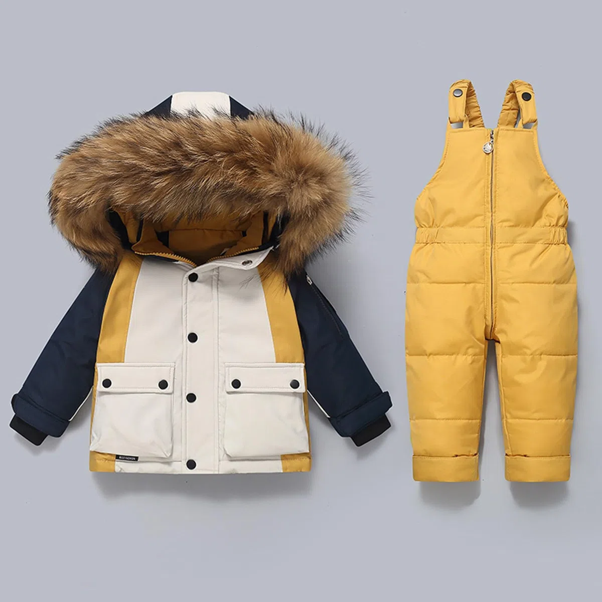 Genérico Mono De Nieve NiñA,Traje De Nieve De Invierno Aislante para NiñAs Peto De Esquí con Chaqueta para Jugar En Climas FríOs