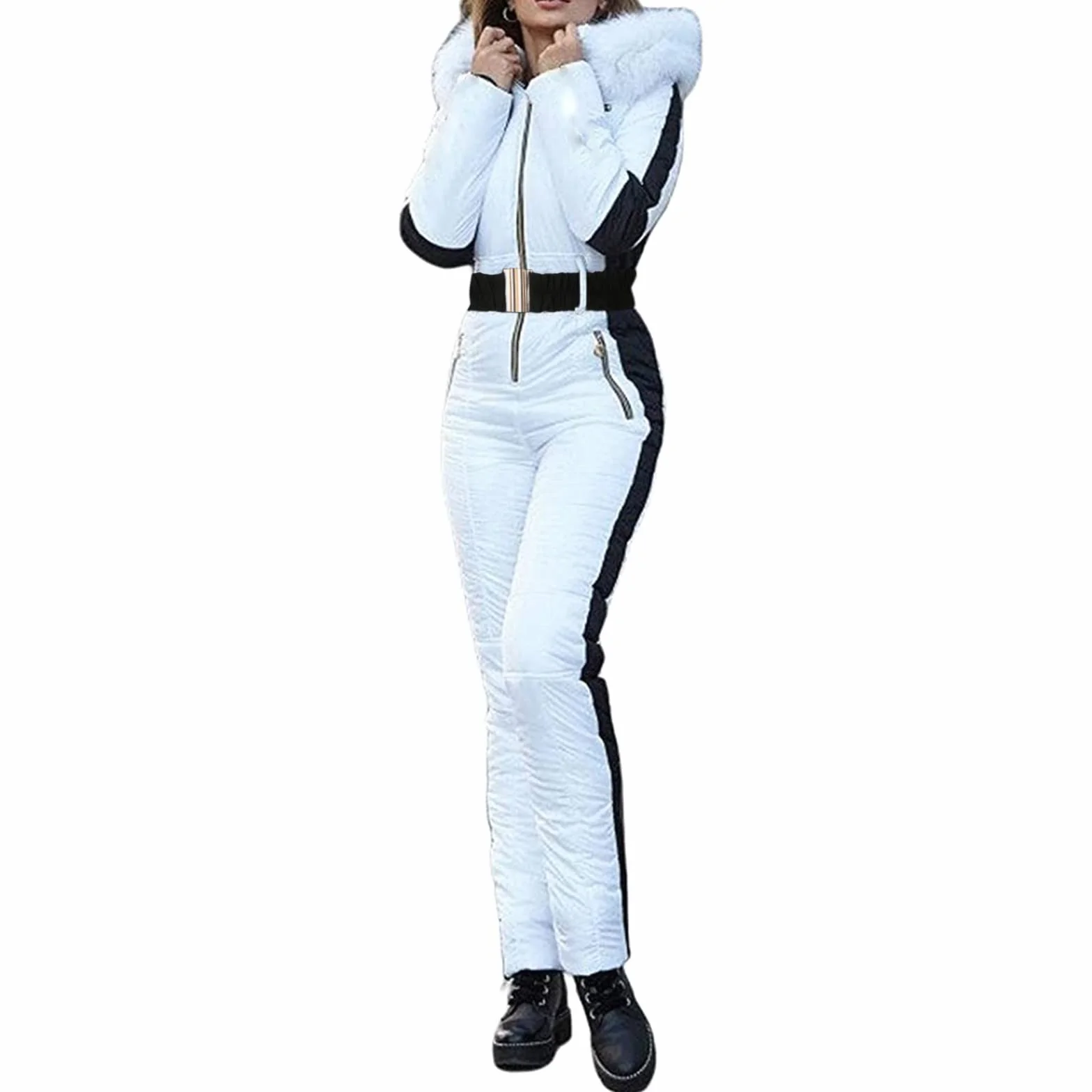 Parka de invierno para mujer, chaqueta deportiva para exteriores, con cuello desmontable, impermeable, transpirable para temporada fría