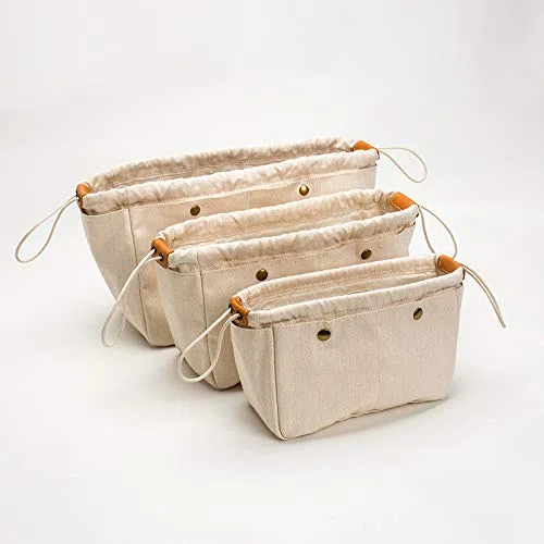 Neceser Maquillaje Bolsa de Almacenamiento Lona algodón, Bolsa con Forro, organizadora cosméticos Acabado(M)