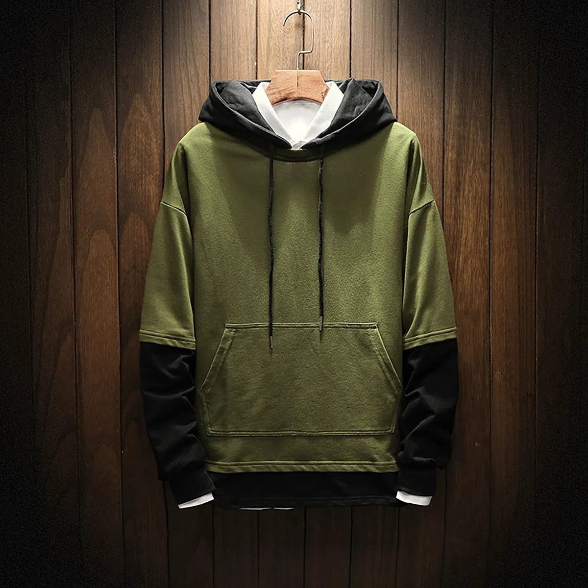 Sudaderas con Capucha Corta Sudadera Oversize Estilo Patchwork para Hombre, Nueva Otoño Juveniles (Blackish Green, XXXXXL) Mujer Tallas Grandes Hombre Disfraz Vigilante De La Playa