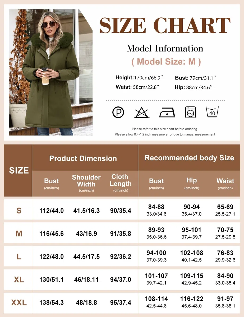 Abrigo Mujer Invierno Chaqueta Largo Parka Gruesa Cálido Chaqueta Polar con Capucha Elegante Abrigos Plumifero Prueba de Viento Chaquetas para Uso Diario y al Aire Libre