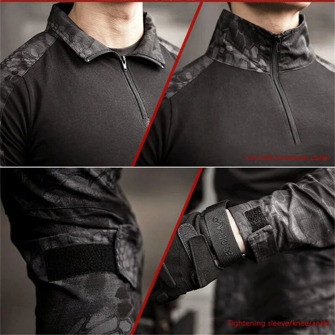 Hombres Militar Verano Manga Corta al Aire Libre Camiseta Ropa ejército Entrenamiento táctico Camiseta (ACU XL)