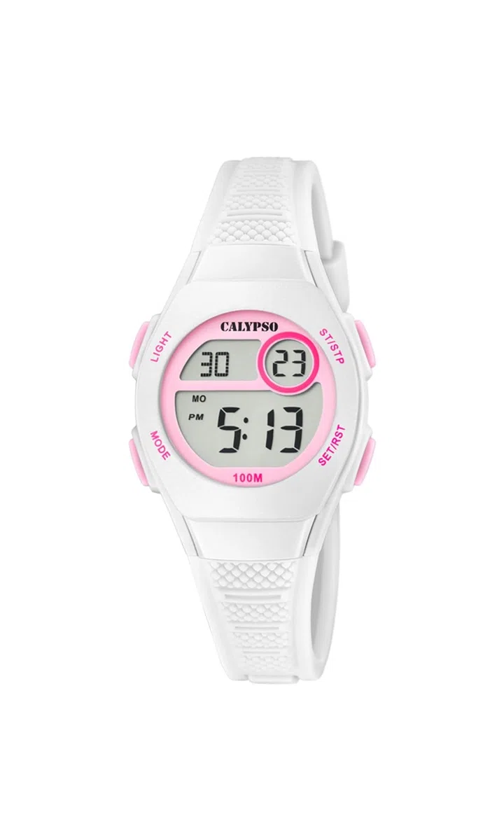 CALYPSO Reloj Infantil K5831/1 Junior Collection Caja de Caucho Multi Correa de Caucho Blanco