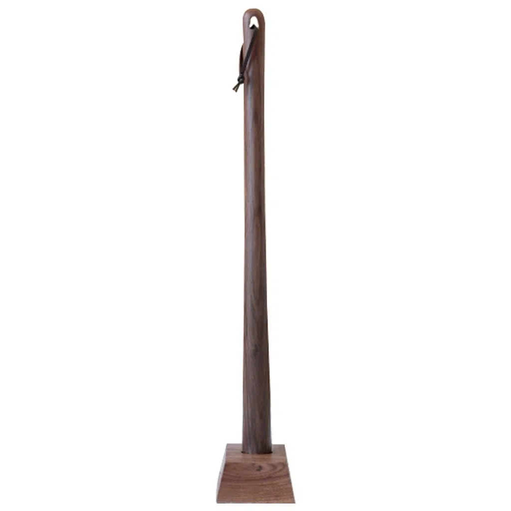 Calzador largo de madera de haya para zapatos, calzador duradero de nogal negro con base estable para un uso y extracción sin esfuerzo, varios