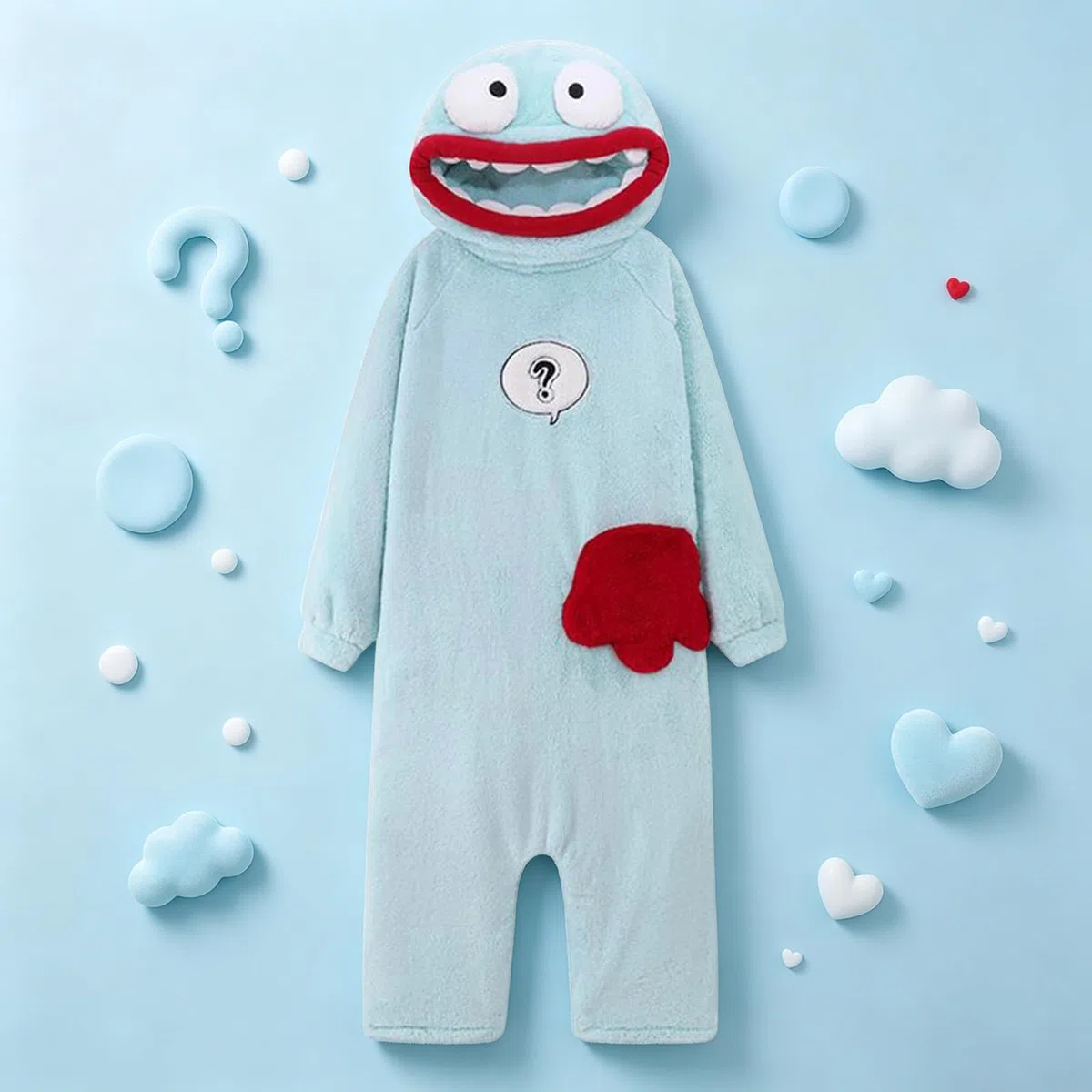 Genérico Pijama de Monstruo para Mujer y Hombre, Mono con Capucha de Franela, Pijama de Cuerpo Entero Acogedor con Bolsillos, Otoño Invierno Disfraz Bocazas Dormir Unisex para Hogar y Halloween