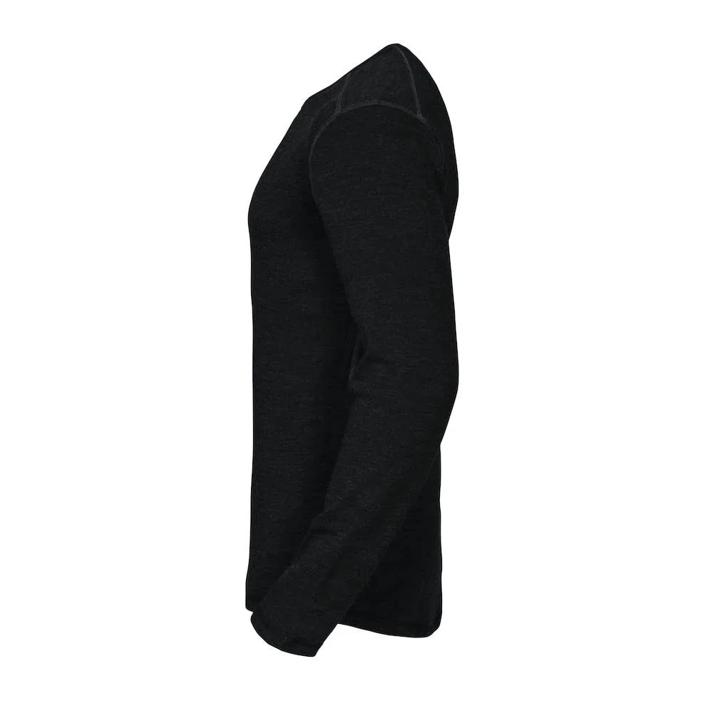 Camiseta Térmica de Lana para Hombre (XL) (Negro)