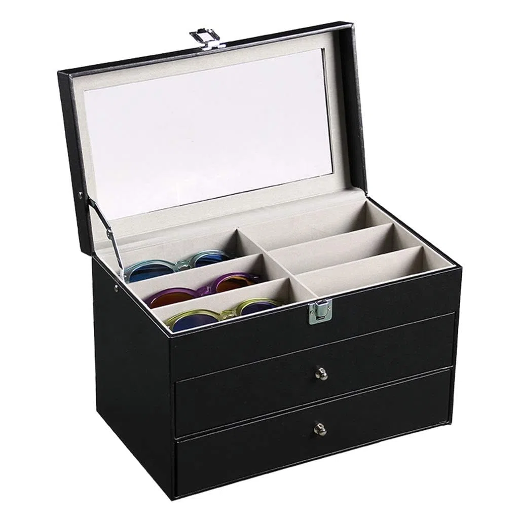Organizador De Gafas De Sol para Hombre Y Mujer, Exhibidor De Gafas para Varias Gafas, Expositor De Joyas para Varias Gafas De Sol con CajóN Caja, para Guardar Relojes