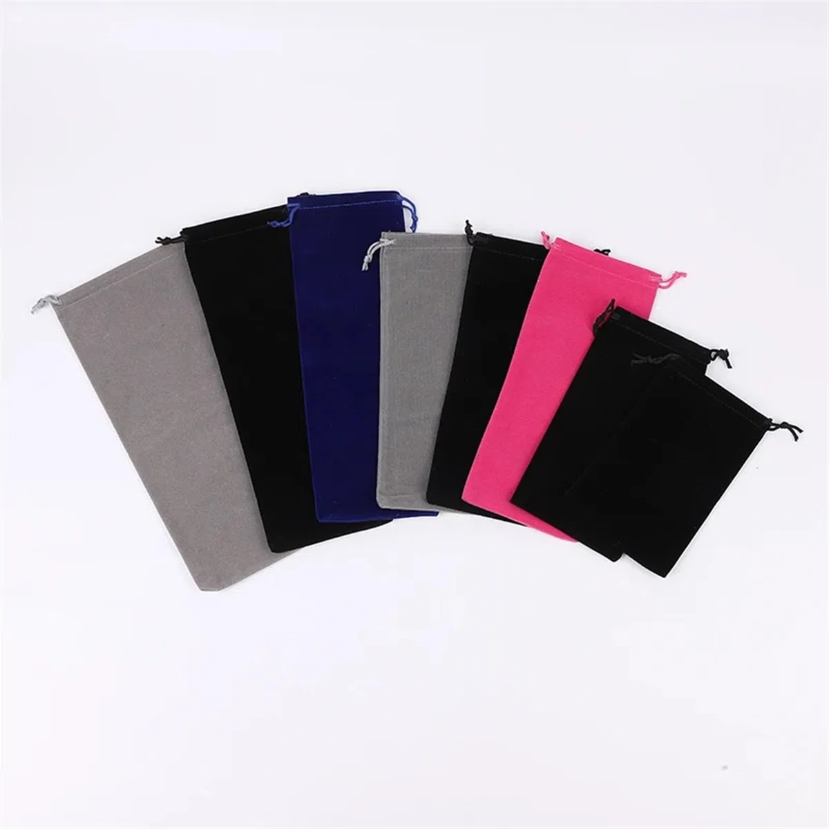 Pequeñas Bolsas de Regalo 50 Uds Bolsas de Terciopelo con cordón for Botella de Perfume teléfono Bolsas de Embalaje 8 * 17 10 * 20 10 * 25 10 * 30cm(Grey (no Logo),10x25cm)