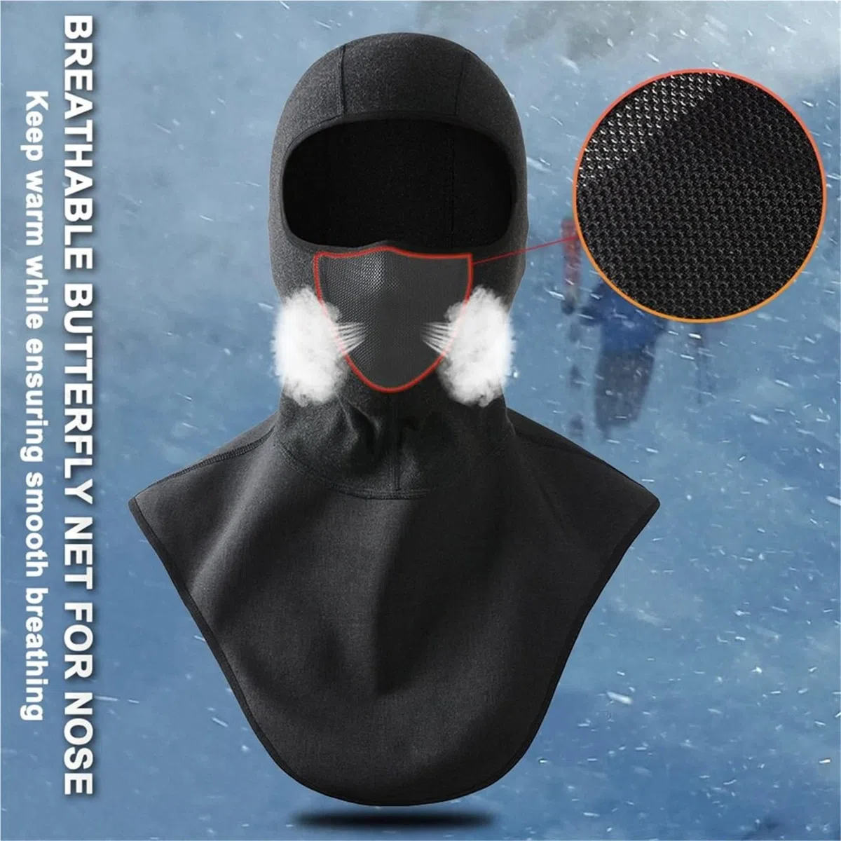 pasamontañas Sombrero para Moto Máscara Facial de Motocicleta de Invierno a Prueba de Viento Moto Motocross Casco Gorra esquí Cuello de Hombre Cubierta cálida