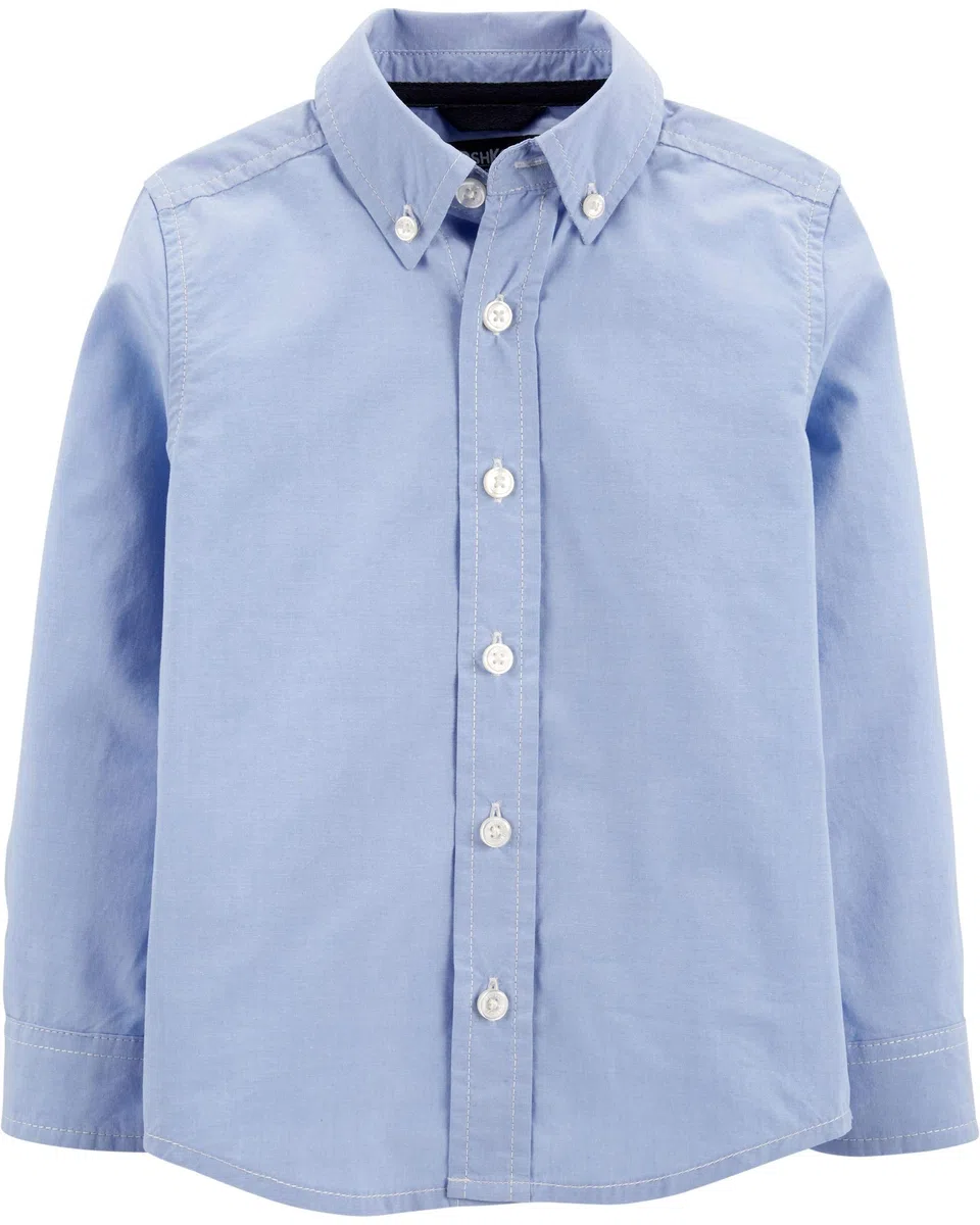 OSHKOSH B'GOSH Uniform Long Sleeve Buttonfront Shirt Camisa Abotonada para Niños