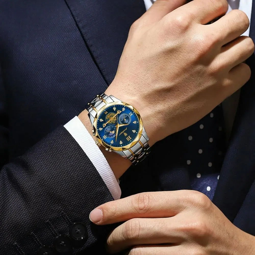 Reloj de Pulsera de Lujo ZBDZSW para Hombre, Resistente al Agua, Luminoso, cronógrafo, de Acero Inoxidable, de Cuarzo