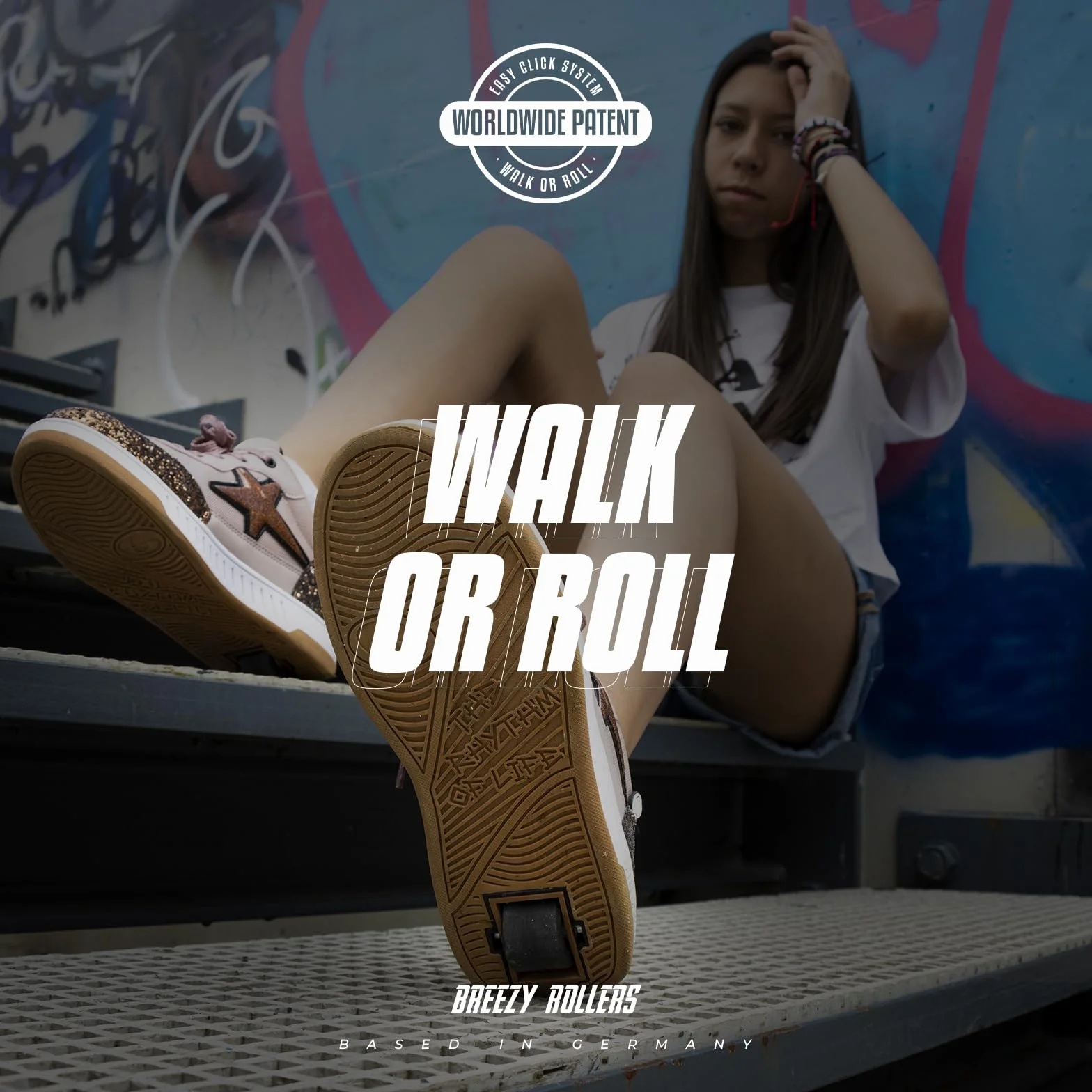 Breezy Rollers Zapatos con Ruedas para Niños | Zapatillas-Patines Infantiles | De Zapatos Callejeros a Patines en Segundos | Sistema de Clic Patentado | Zapatillas con Ruedas para Niñas y Niños