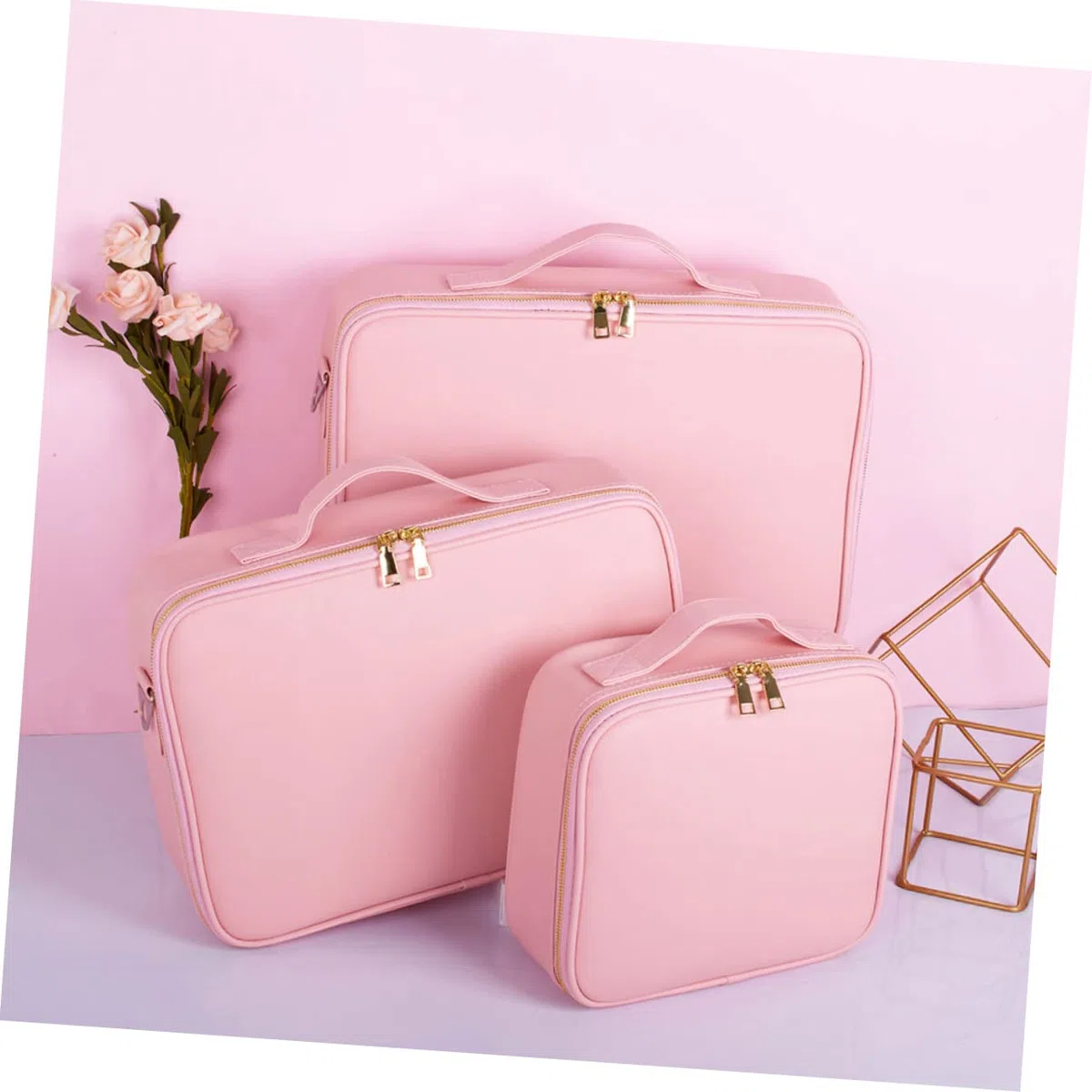 VALICLUD Neceser Grande De Maquillaje con Compartimentos Ajustables Bolsa De Cosméticos Organizador De Maquillaje para Peluquería