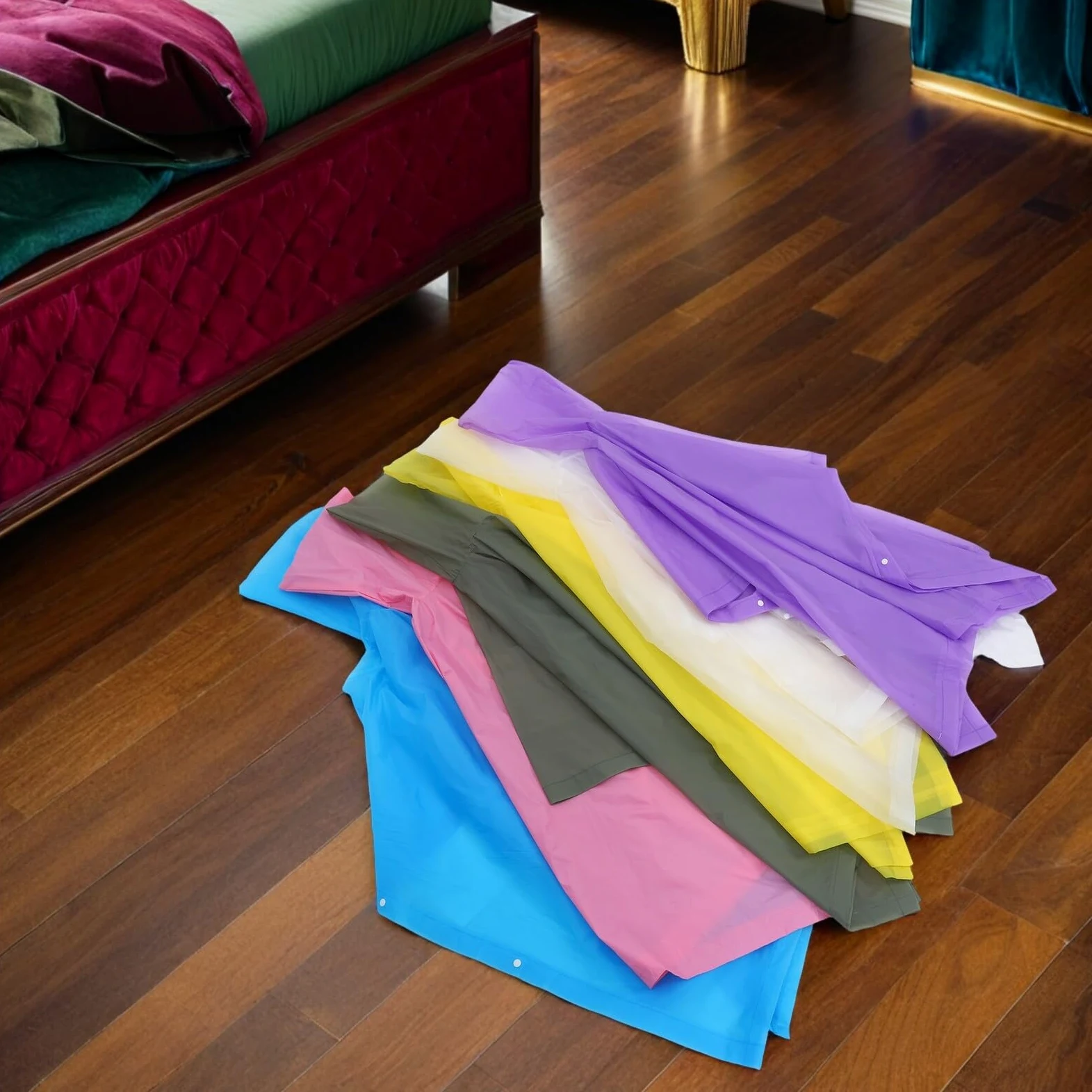 Ciieeo Poncho de Lluvia Portátil para Exteriores Pvc, Paquete de 6 Piezas
