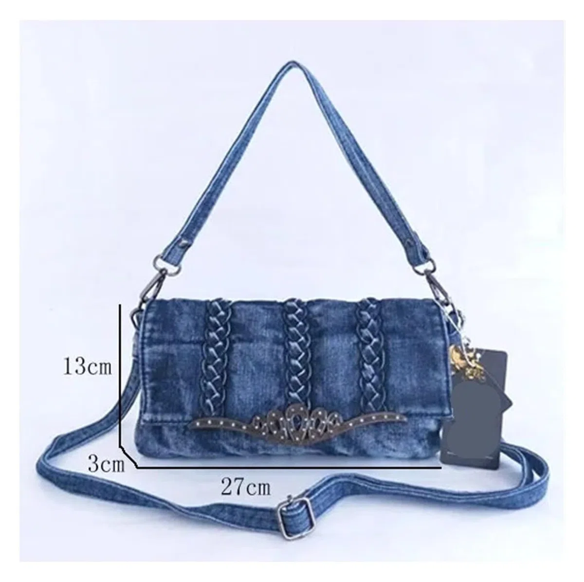 Bolso Vaquero Bolsos de mensajero retro for mujer, bolso hombro pequeño, tela vaquera, mano