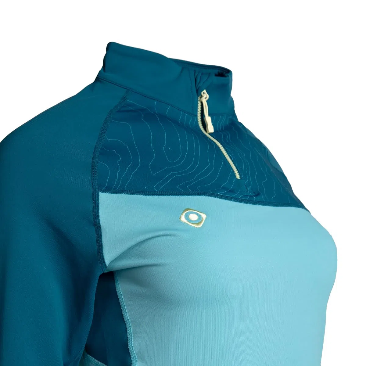 Izas Salem W Camiseta Técnica Manga Larga para Mujer Polar Stretch para Climas Fríos, Bi-elástica, Transpirable, Secado Rápido, Cuello Alto Cremallera, Presilla Pulgar, Costuras Planas