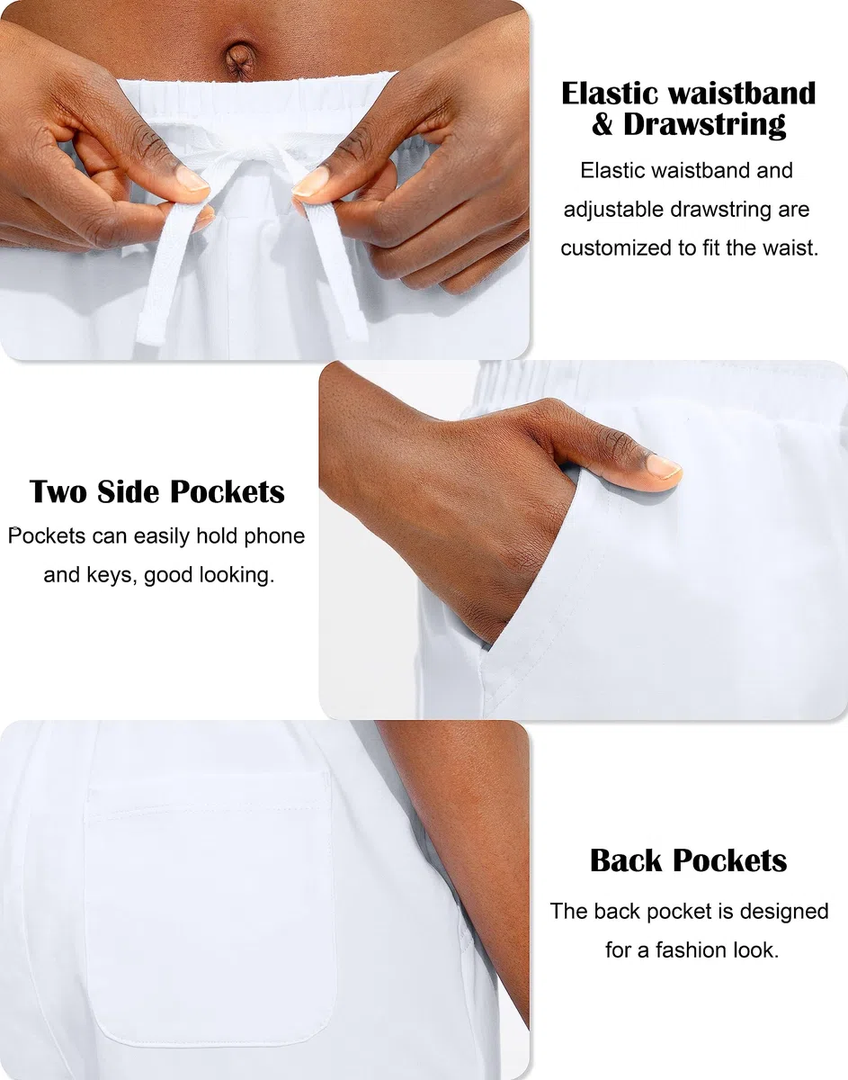 Viodia Bermudas para mujer de 10 pulgadas de largo con bolsillos, pantalones cortos de algodón hasta la rodilla para verano