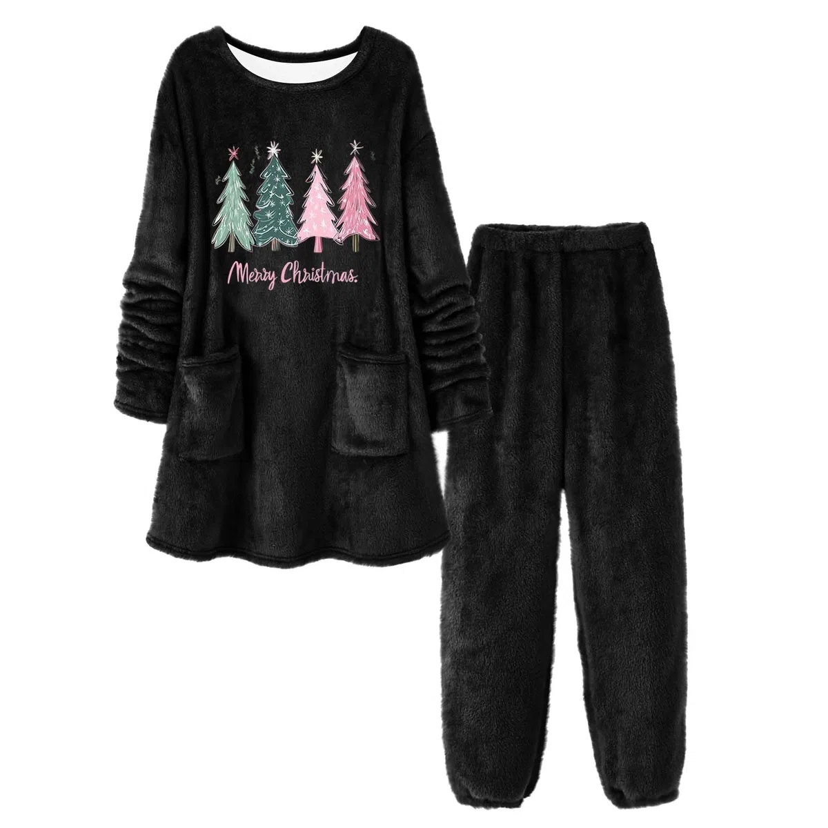 Pijama Estampado cómodo con Bolsillo para Vacaciones, Ropa de Dormir