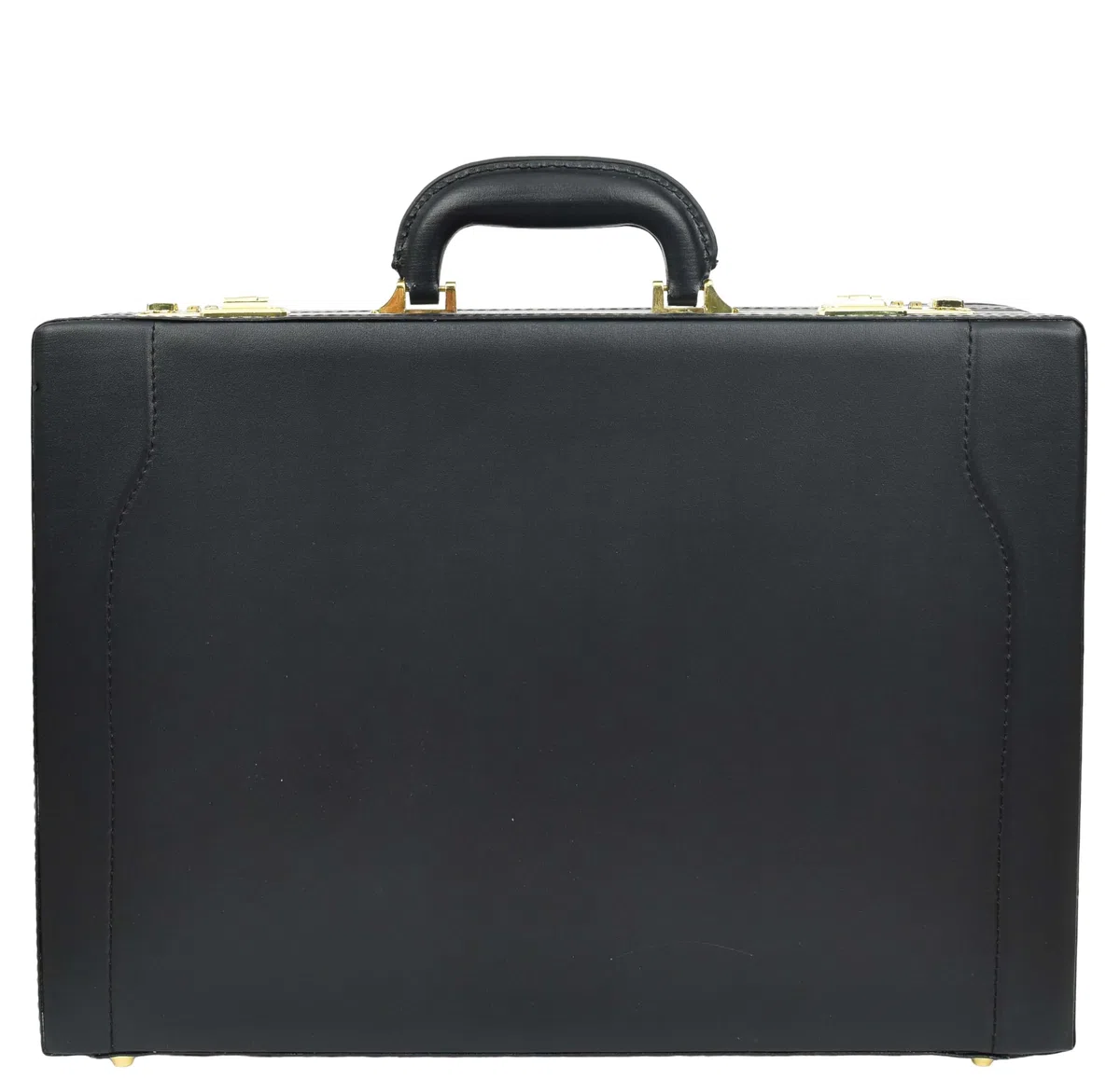 HOL1196 - Maletín de piel con cerradura de combinación doble, organizador expandible, color negro, Black, Large