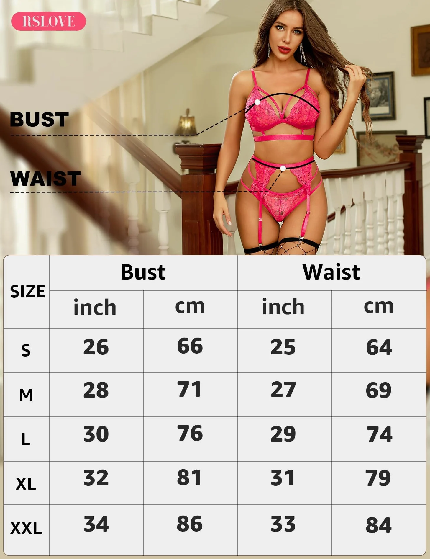 ZXLIHS Conjunto de lencería Sexy para Mujer con Sujetador y Bragas de Encaje Floral, 3 Piezas con Liguero