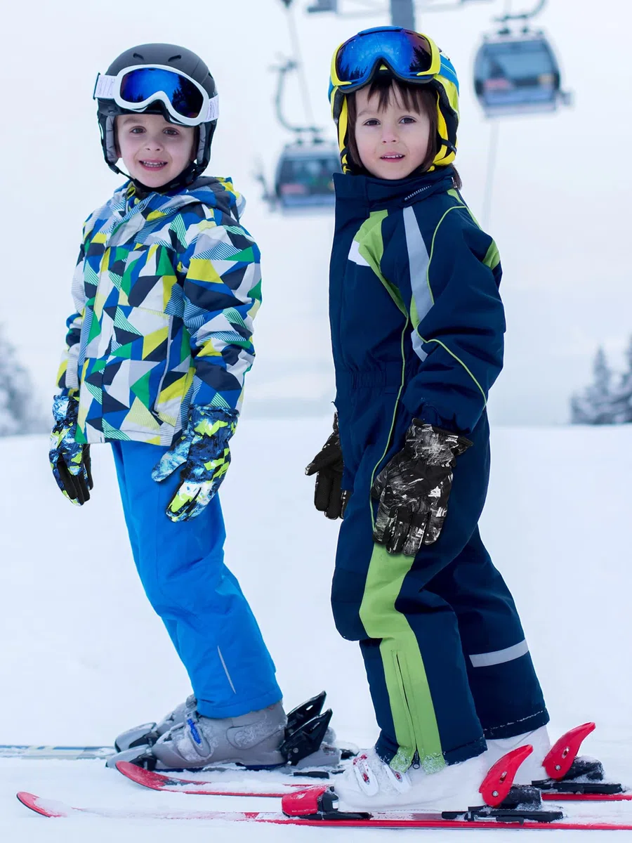Bencailor 6 Pares Guantes de Esquí para Niños Guantes de Nieve Cálidos Impermeables a Prueba de Viento para Deportes Esquiar Invierno Infantiles (8-12 años, Rojo, Azul, Rosa, Gris, Verde, Negro)