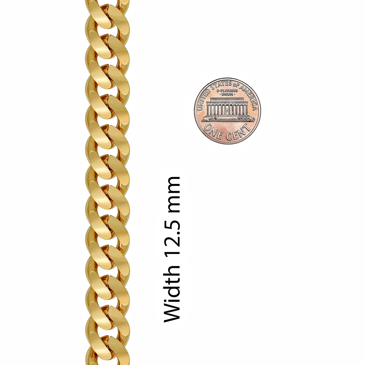 LIFETIME JEWELRY Pulsera de cadena de eslabones cubanos Miami de 12 mm para hombre, chapada en oro de 24 quilates, fabricada en Estados Unidos con reemplazo de por vida, 9 inches, Metal, Sin piedra