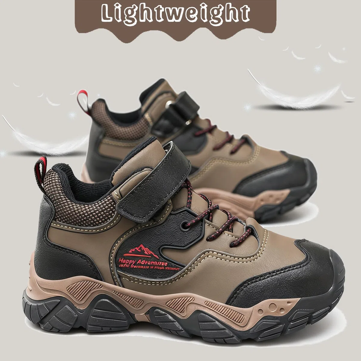 Botas de senderismo para niños, impermeables, para caminar, para exteriores, ligeras, para senderismo, camping, escalada, Brown, 39 1/3 EU
