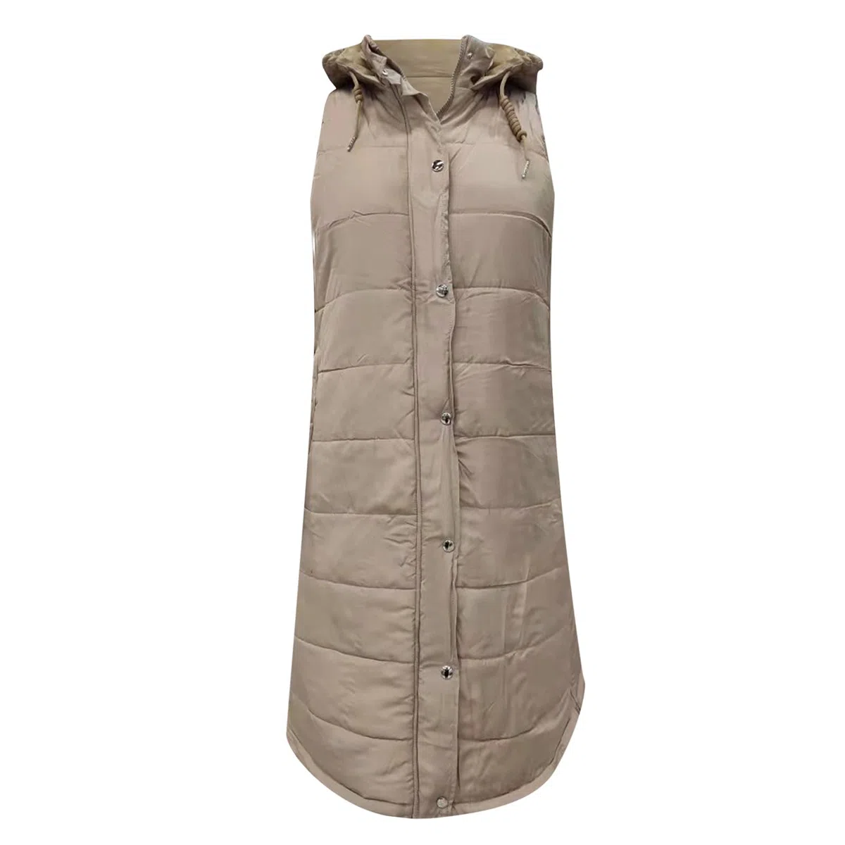 Chaleco largo para mujer, chaleco con capucha, abrigo de invierno, ligero, largo y delgado, chaleco acolchado portátil, chaleco acolchado a prueba de viento, chaleco deportivo para exteriores, S