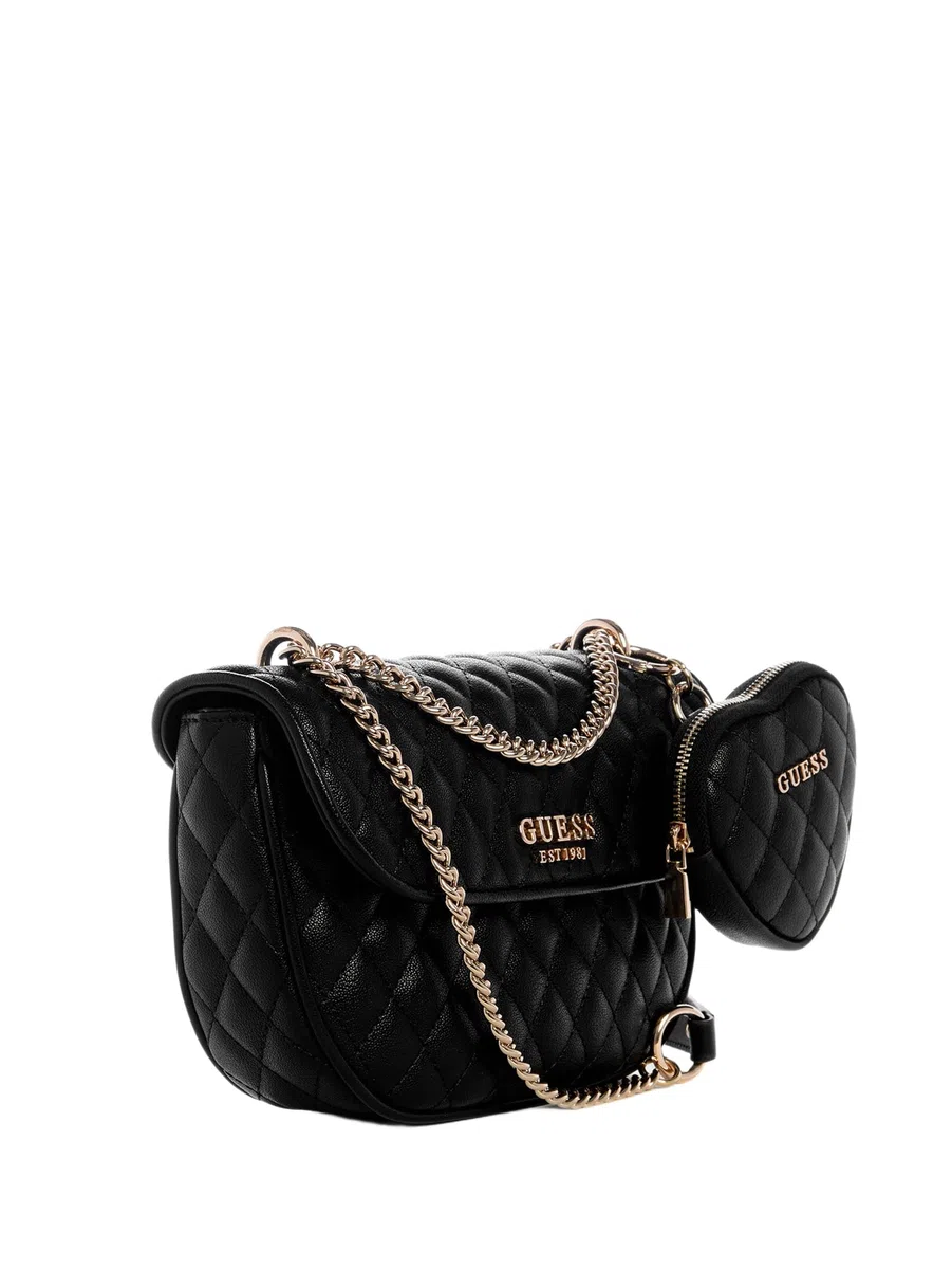 GUESS Atabey - Solapa para hombro convertible Atabey, negro, One Size, con solapa bandolera convertible