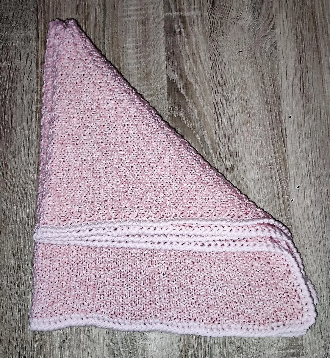 Manta bebé - tejida a mano a partir de 2 lanas - merino algodón extra fino y suave/hecho a mano/niña/niño/manta infantil//manta de peluche/manta de gateo