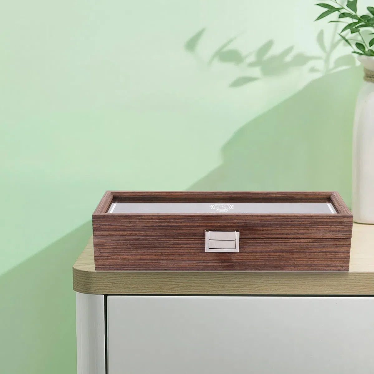 MAGICLULU Caja de Reloj de Madera Roja para Proteger Relojes 6 Ranuras, Organizador Elegante y Vintage Adecuado para Obsequio en San Valentín o Boda