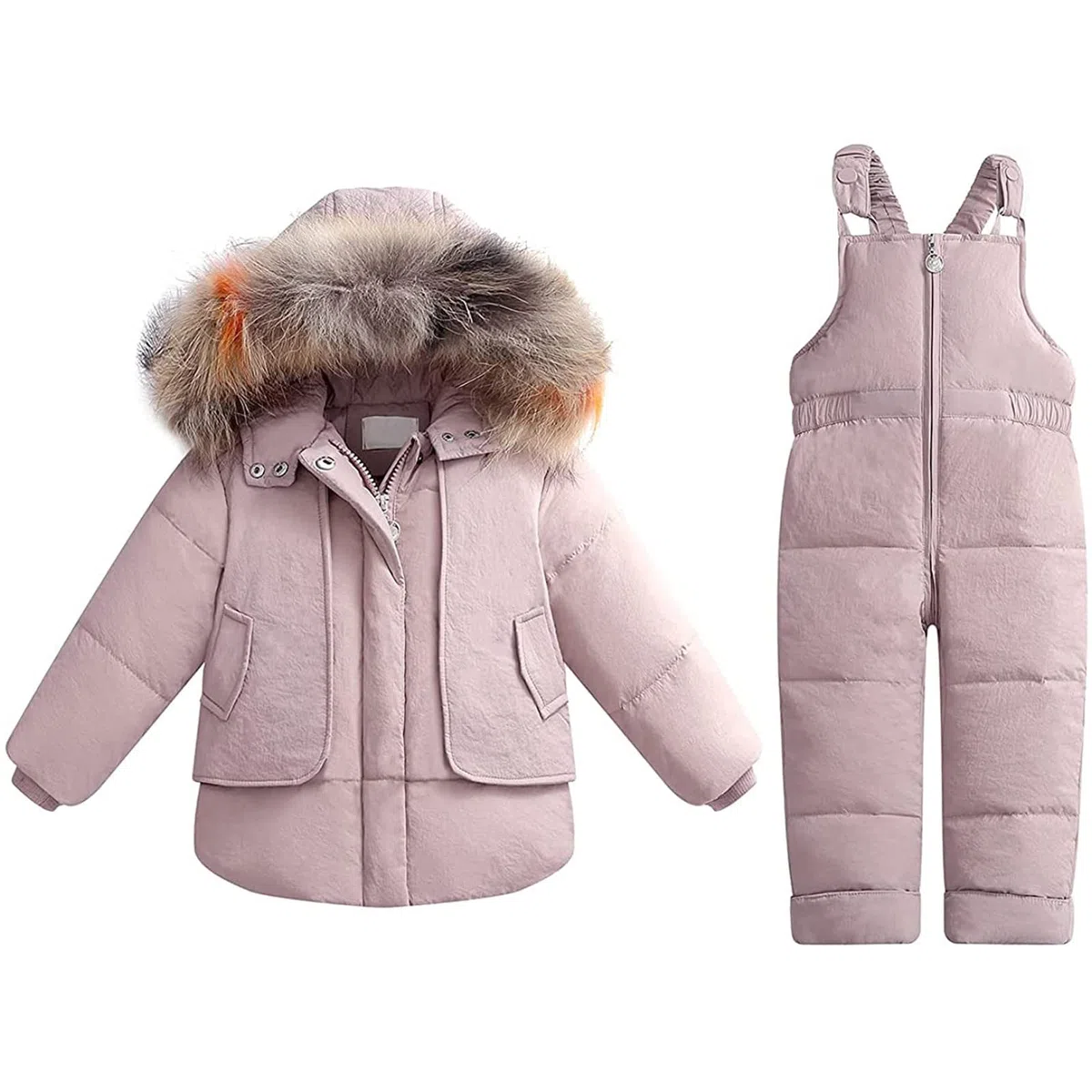 Generisch | 2025 Traje de nieve para bebés y niños, ropa de invierno infantil, mono de piel sintética, chaqueta con capucha, abrigo, trajes eléctricos