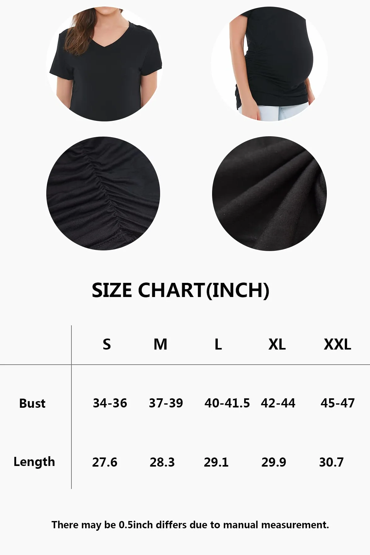 Smallshow - Camiseta de maternidad con cuello en V para mujer - - Medium